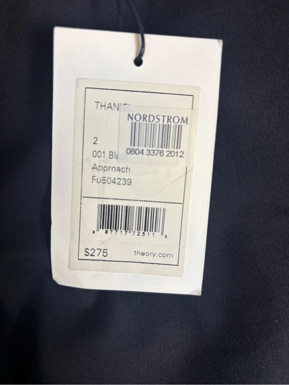 THEORY Thaniel Cropped Black Slim Trousers Size 2 New With Tags - Picture 12 of 15